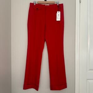 Zadig & Voltaire Red Cuffed Dress Pants, Holiday, Glamrock, Luxury, size 42 XL